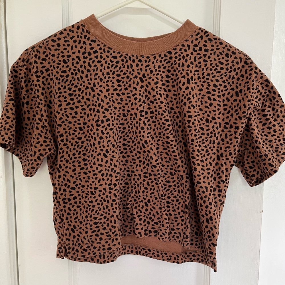 Gap Leopard Print Brown Top